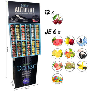 Lufterfrischer "Premium D'Sense" 72er Stand-Display 11er Mix