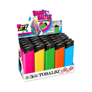 TOBALIQ 2in1 "Feuerzeuge mit HANDY HALTER" Neon Mix