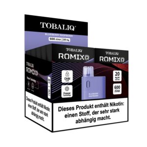 TOBALIQ RomixQ – 20mg Nikotin, 600 Puffs – Blueberry Raspberry