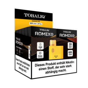 TOBALIQ RomixQ – 20mg Nikotin, 600 Puffs – Mango Ice