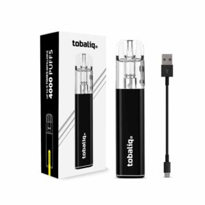 TOBALIQ Vape V1, 4000 Puffs – Black, inkl. USB-Ladekabel