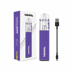 TOBALIQ Vape V1, 4000 Puffs – Purple, inkl. USB-Ladekabel