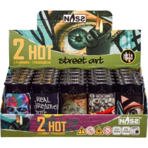 Feuerzeug 2in1 "2 Hot Street Art" 25er Display