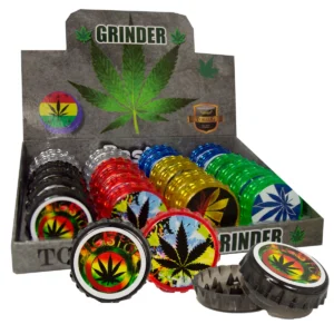 Bottle Cap" Grinder mit Deckel-Designs, 24er Display