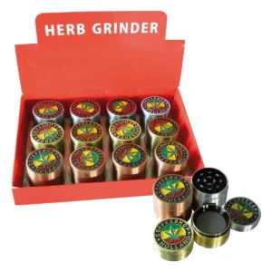 Coffeeshop Metall-Grinder 4-teilig, 4cm, 12er Display