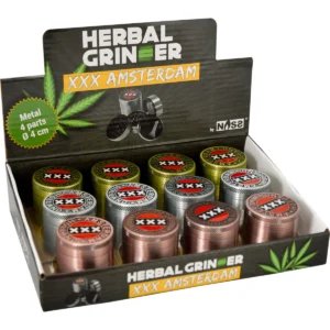 XXX Amsterdam Metall-Grinder 4-teilig, 4cm, 12er Display