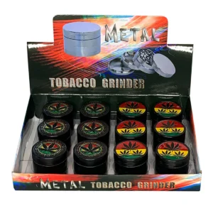 Black-Leaf Metall-Grinder 4-teilig, 4cm, 12er Display