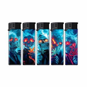 TOBALIQ Jet Feuerzeug 3D Metallic Motiv Blaze Bones