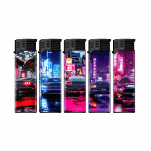 TOBALIQ Jet Feuerzeug 3D Metallic Motiv RGB STREET PULES