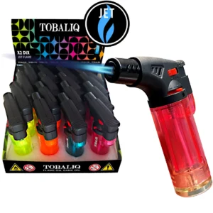 TOBALIQ Jet-Feuerzeug Brenner "X2 DIX"Transparent