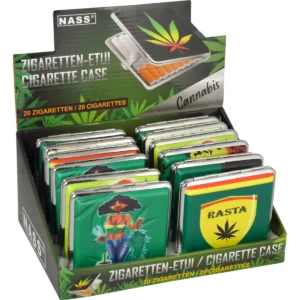 Zigarettenetui Hanf-Motive, 12er Display