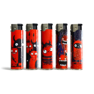 TOBALIQ 3D Metallic JET-Motivfeuerzeug FIRE GANG